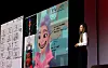 Maggie Kang, director of 'KPop Demon Hunters' reveals early sketches of the animated film at the JoongAng 60th Anniversary Global Media Conference held at Lotte Hotel in central Seoul on Sept. 18. [KANG JUNG-HYUN]