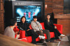 From left, Birmingham City's Cho So-hyun, Lee Geum-min and Choe Yu-ri speak with moderator Lee Gun at the Korean Cultural Centre UK in London on Sunday.  [KOREAN CULTURAL CENTRE UK]