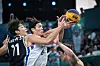 Players compete during the men's 3x3 basketball semifinal between Korea and Chinese Taipei at the 19th Asian Games in Huzhou, China on Oct. 1, 2023. [XINHUA/YONHAP]