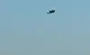 A drone falls from the sky over Kyiv during a Russian drone strike on Ukraine on Thursday. [REUTERS/YONHAP]