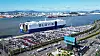 Hyundai Motor vehicles for export wait at a dock in Ulsan. [HYUNDAI MOTOR]