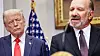 U.S. Commerce Secretary Howard Lutnick speaks next to U.S. President Donald Trump as they announce an investment from TSMC at the White House in Washington on March 3.. [REUTERS/YONHAP]