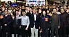 Hyundai Motor Group Executive Chair Euisun Chung, center, and executives take a photo during a New Year's event at Hyundai Motorstudio Goyang in Goyang, Gyeonggi, on Jan. 6. [YONHAP]