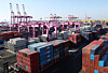 Containers ready for export are piled up at a port in Incheon on Feb. 1. [NEWS1]