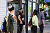 Commuters wait at a bus stop in Chipyeong-dong, Seo District, Gwangju, on June 5 as the city’s bus union launches a general strike. [YONHAP]