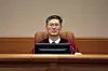 Acting Chief Justice Moon Hyung-bae presides over the ninth hearing of President Yoon Suk Yeol's impeachment trial at the Constitutional Court on Feb. 18. [JOINT PRESS CORPS]