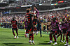 Flamengo celebrate during a FIFA Club World Cup match against Chelsea at Lincoln Financial Field on June 20 in Philadelphia, Pennsylvania. [AFP/YONHAP]