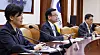 From left: Minister of Agriculture, Food and Rural Affairs Song Mi-ryung; Deputy Prime Minister and Minister of Economy and Finance Choi Sang-mok; and Minister of Oceans and Fisheries Kang Do-hyung during the Emergency Ministerial Meeting on Economic Affairs at the Seoul Government Complex in central Seoul on Wednesday [YONHAP]