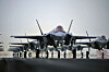 The F-35A Joint Strike Fighter stealth jets taxi on a runway during an “elephant walk” training at the 17th Fighter Wing in Cheongju, North Chungcheong, on March 25, 2022. [MINISTRY OF NATIONAL DEFENSE]