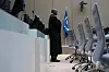 Deputy Prosecutor Mame Mandiaye Niang waits for former Philippine President Rodrigo Duterte to appear via video link before the International Criminal Court, in The Hague, Netherlands, on March 14. [REUTERS/YONHAP]