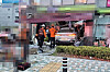 A BMW sport utility vehicle crosses onto the sidewalk and crashes into a convenience store at an intersection in Jwaesong-dong, Haeundae District in Busan, on Sept. 22. [BUSAN METROPOLITAN POLICE AGENCY]