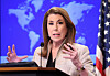 U.S. State Department spokesperson Tammy Bruce speaks during her first press briefing at the State Department in Washington, D.C., United States, March 6. [REUTERS/YONHAP]