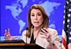 U.S. State Department spokesperson Tammy Bruce speaks during her first press briefing at the State Department in Washington, D.C., United States, March 6. [REUTERS/YONHAP]