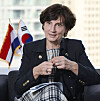 Ambassador of the Netherlands to Korea, Joanne Doornewaard, speaks with the Korea JoongAng Daily about the 60 years of the Netherlands-Korea relations at the Dutch Embassy in Seoul on March 16. [PARK SANG-MOON]