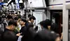 Passengers wait for the subway at Seoul Station in Jung District, central Seoul, on May 7. [NEWS1]