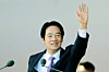 Taiwanese President Lai Ching-te waves during National Day celebrations in front of the Presidential Office Building in Taipei, Taiwan, on Oct. 10. [AP/YONHAP]