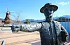A statue of Hendrik Hamel in Gangjin County, South Jeolla, in 2018. South Jeolla is one of the locations Hamel stayed during his 30 years in Korea during the 17th century. [JANG JEONG-PIL]