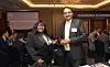 Minister Plenipotentiary of the Embassy of Sierra Leone Isatu Sema Aisha Sillah, left, and Deputy Head of Mission of the Embassy of India Nishi Kant Singh pose for a photo during the 18th Korea Economic Forum at Lotte Hotel in Jung District, central Seoul, on Thursday. [PARK SANG-MOON]