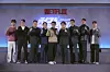 The producers, sport commentator and players of Netflix's sports reality show ″Rugged Rugby: Conquer or Die″ pose for photos during the show's press conference held in Yongsan District, central Seoul, on Thursday. From left are players Lee Yong-un, Jung Yeon-sig and Na Kwan-young, announcer Jeong Yong-geom, producers Chang Si-won, Choi Tae-gyu and players Oh Ji-myeong, Kim Won-ju and Seo Woo-hyeon [NETFLIX]