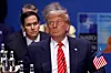 U.S. President Donald Trump attends a meeting of the North Atlantic Council (NAC) during a NATO summit in The Hague, Netherlands June 25, 2025. [REUTERS/YONHAP]