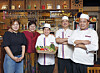 Restaurant owner Lee Hyeon-joo, her mother and three chefs, Somsai Naphatsam-on, Raipdee Warinthon and Phlunkrathok Kra-iwut, pose for a photo at Zaab E Lee in Mapo District, western Seoul. [PARK SANG-MOON]