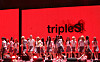 Girl group tripleS performs “Are You Alive” during a showcase at Blue Square in central Seoul for the release of its second full-length album, “Assemble25,” on May 12. [YONHAP]