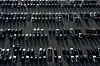 A drone view shows Tesla electric vehicles waiting for shipment outside the Tesla gigafactory in Austin, Texas on May 2. [REUTERS/YONHAP]