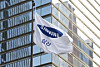 A Samsung flag flutters outside the company's Seocho building in southern Seoul on Oct. 8, 2024. [AFP/YONHAP]