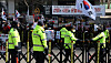 People opposed to President Yoon Suk Yeol's impeachment hold a protest across the street from the Constitutional Court in Jongno District, central Seoul, on March 19. [NEWS1]
