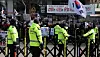 People opposed to President Yoon Suk Yeol's impeachment hold a protest across the street from the Constitutional Court in Jongno District, central Seoul, on March 19. [NEWS1]