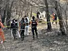 Authorities conduct a joint investigation of the North Gyeongsang wildfire in Goesan-ri, Uiseong County in North Gyeongsang on March 31. [YONHAP]