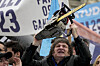 Presidenti Javier Milei brandishes a chainsaw during a campaign event in La Plata, Argentina, Tuesday, Sept. 12, 2023. [AP/YONHAP]