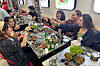 Filipino consumers enjoy Korean food while drinking Jinro soju in Manila on May 19. [HITEJINRO]