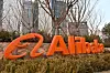 The logo of Alibaba is pictured outside the group's offices in Beijing on February 14. [AFP/YONHAP]