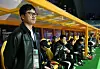 Gwangju FC manager Lee Jung-hyo looks on during the second leg of the 2024-25 AFC Champions League Elite round of 16 against Vissel Kobe at Gwangju World Cup Stadium in Gwangju on March 12. [YONHAP]