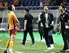 Gwangju FC manager Lee Jung-hyo, second from right, celebrates during an AFC Champions League Elite match against Yokahama F. Marinos at Gwangju World Cup Stadium in Gwangju on Sept. 17, 2024. [YONHAP]