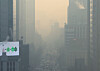 The city of Seoul appears hazy due to heavy air pollution on Feb. 12. [NEWS1]