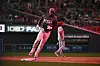 Washington Nationals outfielder Stone Garrett rounds the bases on a home run during the first inning against the Philadelphia Phillies at Nationals Park on Sept. 27, 2024. [REUTERS/YONHAP]
