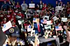 U.S. President Donald Trump attends a rally to celebrate his 100 days in office in Warren, Michigan, on April 29. [EPA/YONHAP]