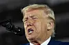 U.S. President Donald Trump speaks on his first 100 days at Macomb County Community College Sports Expo Center on April 29. [AP/YONHAP]