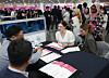Foreign students interview for employment opportunities at an event hosted for international students on F-2-R visas in Busan on May 23, 2024. [NEWS1]