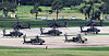 Apache choppers are parked at Camp Humphreys in Pyeongtaek, Gyeonggi, a day ahead of the Ulchi Freedom Shield exercise on Aug. 17. [YONHAP]