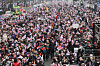 Protesters opposed to Yoon's impeachment gather at a rally near Gwanghwamun Square in Jongno District, central Seoul, on Feb. 15. [YONHAP]