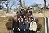 Participants, including the French Ambassador to Korea Philippe Bertoux, far left in the front row, pose for a commemorative photo during an event marking the 75th anniversary of the Battle of Jipyeongri at the Jipyeong Battle Monument in Yangpyeong, Gyeonggi, on Feb. 11. [YONHAP]