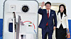 President Yoon Suk Yeol, left, waves alongside first lady Kim Keon Hee as they arrive on the presidential jet at Seoul Air Base in Gyeonggi on Monday morning after a weeklong visit to Indonesia and India for Asean and G20 events. [JOINT PRESS CORPS]