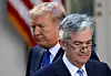U.S. President Donald Trump looks on as Jerome Powell, his nominee at the time to lead the U.S. Federal Reserve, moves to the podium at the White House in Washington, U.S., November 2, 2017. [REUTERS/YONHAP]