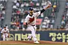 Doosan Bears starter Cole Irvin pitches against the Kia Tigers during a Korea Baseball Organization regular-season game at Jamsil Baseball Stadium in Seoul on April 18. [DOOSAN BEARS]