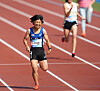 Korean sprinter Jeon Min-jae takes silver in the women's 200-meter T36 contest at the Asian Para Games in Hangzhou, China on Monday. [JOINT PRESS CORPS]