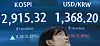 An electronic board at Hana Bank’s headquarters dealing room in Jung District, central Seoul, shows the Kospi and won-dollar exchange rate on June 12. [YONHAP]