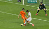 Jeonbuk Hyundai Motors' Jeon Jin-woo is tripped in the penalty box by a Jeju United player during a match on Oct. 3. [SCREEN CAPTURE]